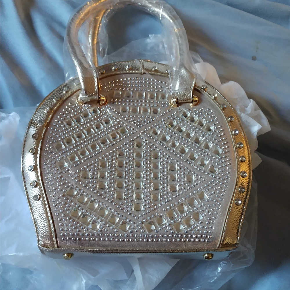Golden Rhinestone Bag